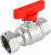Кран шаровой FAR 3/4"-1", ВР-накидная гайка EPDM, красн. бабочка, хром